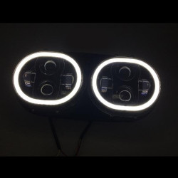 PartzBiz HD HW195025 - Hogworkz Harley Road Glide Dual Halomaker LED Daymaker ไฟหน้าสไตล์ 98-13