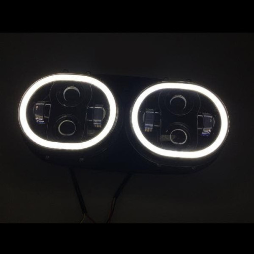 PartzBiz HD: 4414660-Hogworkz Harley Road Glide Dual Halomaker LED Daymaker Style Headlight 98-13 PartzBiz HD: 4414660-Hogworkz Harley Road Glide Dual Halomaker LED Daymaker Style Headlight 98-13