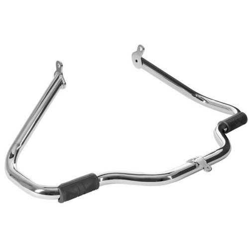 PartzBiz HD: 4414629-Hogworkz HW157026 Mustache Engine Guard Crash Chrome Black Harley FLH/T 09-20