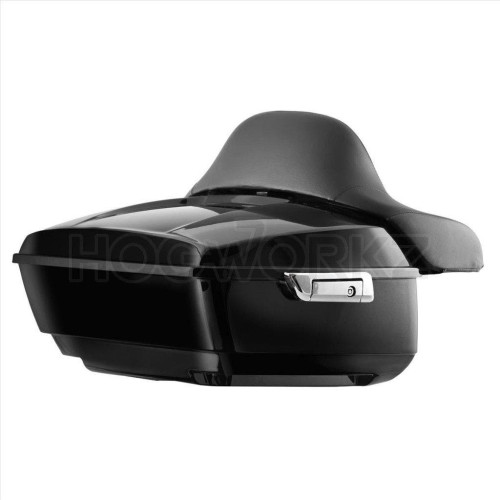 PartzBiz HD: 4414599-Hogworkz HW229508 Vivid Black King Tour Pack พร้อมพนักพิงเต็ม 97-18 Harley FLH/T