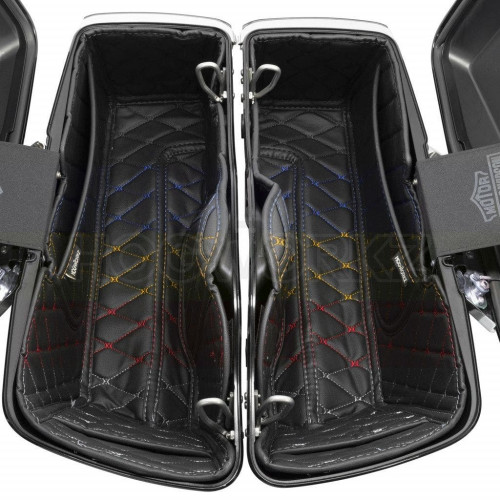 PartzBiz HD: 4414616-กระเป๋าข้างมาตรฐาน Hogworkz เลือกการเย็บ Harley Touring 14-Up ของคุณ