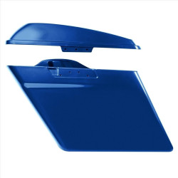 PartzBiz HD HW151206 - HogWorkz Superior Blue 2-into-1 4" Stretched Saddlebags Harley 14-20 HW151206