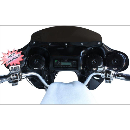 PartzBiz HD: 4414554-Hoppe Quadzilla Quick Detach Fairing Speakers FLD พร้อมระบบควบคุมแฮนด์ | HDF-SWBK-QZ-HC