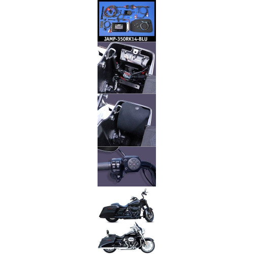 PartzBiz HD: 4414384-J&M ROKKER XXR 350 Watt 2-Channel Amplifier Kit Bluetooth Control 98-18 Road King เครื่องขยายเสียง