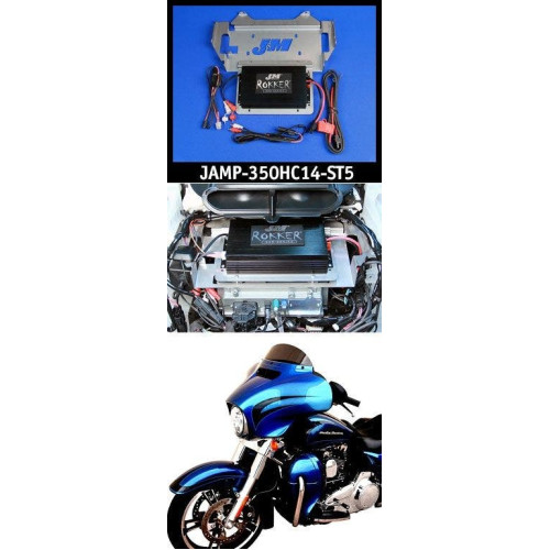 PartzBiz HD: 4414385-J&M ROKKER XXR 350 วัตต์ 2-Channel Stage 5 Amp Kit 14-19 Harley Batwing Electra Ultra