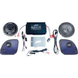 PartzBiz HD XXRK-400SP2-15RG-ST5 - J&M Stage-5 Rokker€Æ XXR 400w 2 Channel Amp Speaker Kit Harley Road Glide 15-20