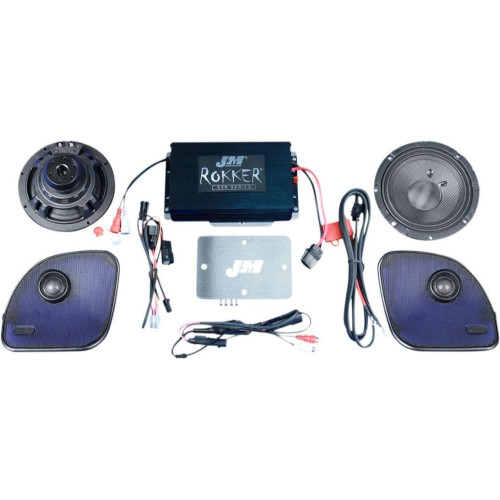 PartzBiz HD: 4414331-J&M Stage-5 Rokker€Æ XXR 400w 2 Channel Amp Speaker Kit Harley Road Glide 15-20
