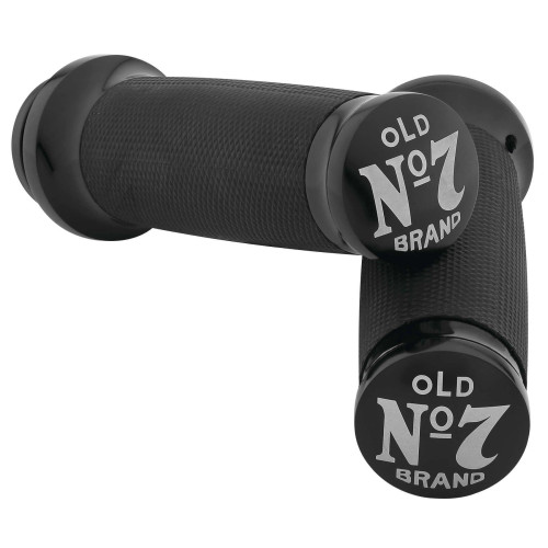 PartzBiz HD: 4414332-Jack Daniels OLD #7 Black Billet Hand Grips for Harley Cable Throttle Models | 106-241 PartzBiz HD: 4414332-Jack Daniels OLD #7 Black Billet Hand Grips for Harley Cable Throttle Models | 106-241