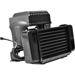 PartzBiz HD WP821-2008 - Jagg Black Horizonal Low Mount 10 แถวชุดทำความเย็นน้ำมันพร้อมพัดลมช่วย Harley 84-08 | 751-FP2300