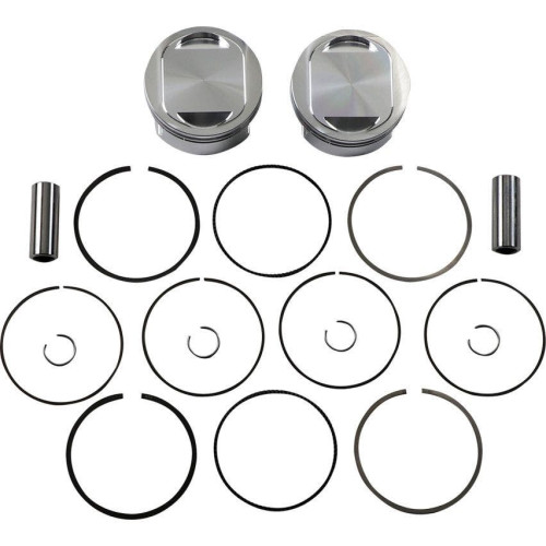 PartzBiz HD: 4414300-JE Pistons 324722 Dome 98 ” Big Bore Piston Set for 88 ”/96 ” Harley Twin Cam 99-17 เครื่องยนต์ใหม่ที่ดีที่สุด อัปเกรดสมรรถนะของมอเตอร์ forged touring bagger dresser softail dyna มอเตอร์ไซค์ทดแทน big bore