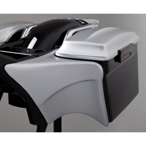 PartzBiz HD: 4414272-Jim Nasi Bagger ผ้าคลุมข้างสำหรับกระเป๋าข้าง Harley Dadivson แบบยืดได้ Flh Flt 09-Up | 2002309