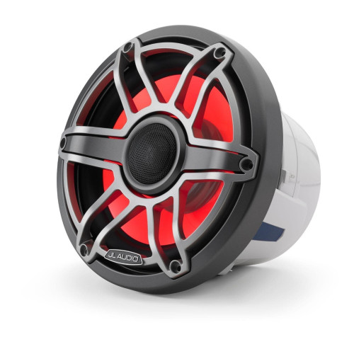 PartzBiz HD: 4414133-JL Audio M6 ชุดลำโพงโคแอกเซียล LED มารีนขนาด 8.8 นิ้วพร้อมตะแกรงไทเทเนียมแบบสปอร์ต