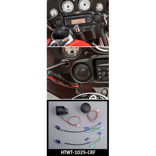 PartzBiz HD: 4414073-J&M ROKKER HTWT-1025-CRF Series Dash ทวีตเตอร์ลำโพงชุด 98-13 Harley FLH/T/X