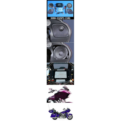 PartzBiz HD: 4414037-ชุดติดตั้งแอมป์ลำโพง J&M ROKKER XXR EXTREME 350w 14-18 Harley FLTR/U | XXRK-350SP2-15RG