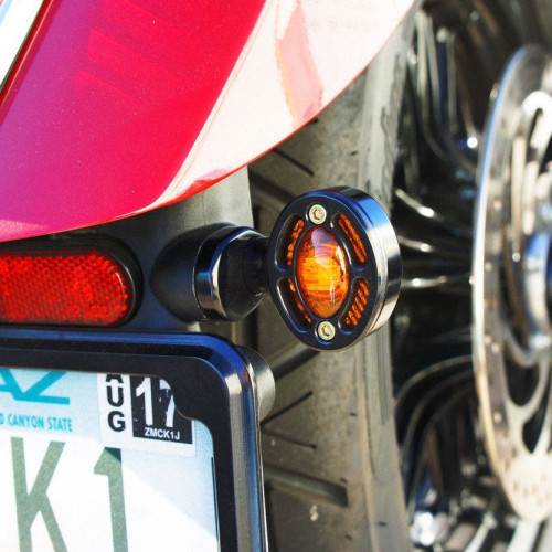PartzBiz HD: 4414019-Joker Machine 05-55-4B Black Rat Eye Turn Signal Adapter Plate | 05-55-4B PartzBiz HD: 4414019-Joker Machine 05-55-4B Black Rat Eye Turn Signal Adapter Plate | 05-55-4B