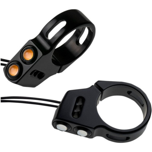 PartzBiz HD: 4413995-Joker Machine Black 41mm Fork Mount LED Front Rat Eye Amber Turn Signals Harley | 05-200-2B PartzBiz HD: 4413995-Joker Machine Black 41mm Fork Mount LED Front Rat Eye Amber Turn Signals Harley | 05-200-2B