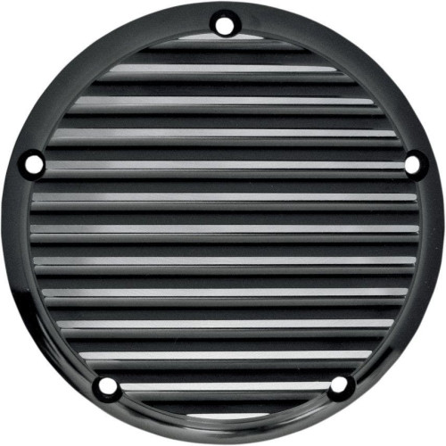 PartzBiz HD: 4414006-Joker Machine Black Finned 5 Hole Derby Cover สำหรับ Harley Big Twin Cam 99-16 | 06-99TC