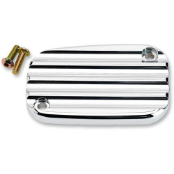 PartzBiz HD DS06100842 - Joker Machine Chrome Finned Front Brake Master Cylinder Cover Harley 08-15 FLH/T - 08-002C
