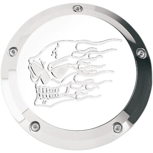 PartzBiz HD: 4413955-Joker Machine Chrome Hot Head Skull 5 Hole Derby Cover สำหรับ Harley Twin Cam 99-16 | 06-99HH PartzBiz HD: 4413955-Joker Machine Chrome Hot Head Skull 5 Hole Derby Cover สำหรับ Harley Twin Cam 99-16 | 06-99HH
