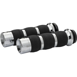 PartzBiz HD DS06303078 - Khrome Werks Avon Air Cushion Klassic Chrome Hand Grips for Harley Fly By Wire Throttle | 500195 PartzBiz HD DS06303078 - Khrome Werks Avon Air Cushion Klassic Chrome Hand Grips for Harley Fly By Wire Throttle | 500195