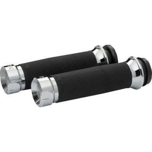 PartzBiz HD: 4413789-Khrome Werks Avon Contour Klassic Chrome Hand Grips สำหรับ Harley Cable Throttle | 500285 PartzBiz HD: 4413789-Khrome Werks Avon Contour Klassic Chrome Hand Grips สำหรับ Harley Cable Throttle | 500285