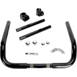 PartzBiz HD DS06012998 - Klock Werks Black / Black 14" Klip Hanger Handlebars Ape Hangers 08-18 FLH/X