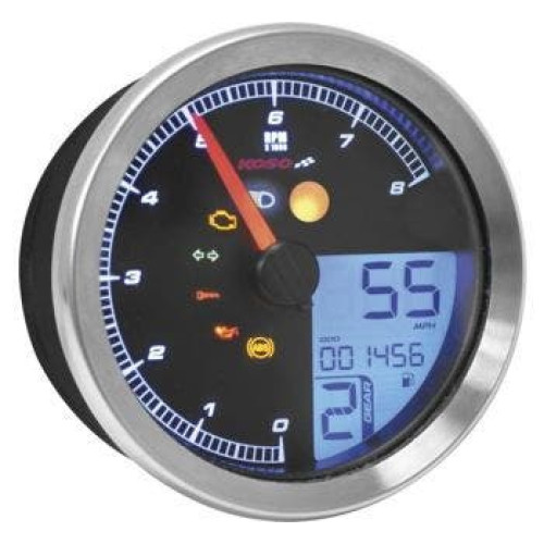 PartzBiz HD: 4413333-Koso BA051221 Chrome HD-04 Series 3-3/8” เกจ Color LCD Universal PartzBiz HD: 4413333-Koso BA051221 Chrome HD-04 Series 3-3/8” เกจ Color LCD Universal