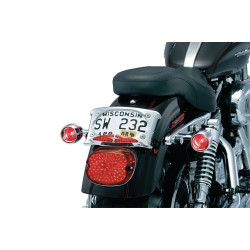 PartzBiz HD KA2109 - Kuryakyn 2109 Chrome Deep Dish Bullet Turn Signal Bezels Red Lens Harley PartzBiz HD KA2109 - Kuryakyn 2109 Chrome Deep Dish Bullet Turn Signal Bezels Red Lens Harley