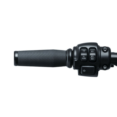 PartzBiz HD: 4412972-Kuryakyn 5943 Black Thresher Hand Grips Harley TBW Electronic Throttle 08-19 Harley