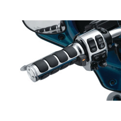 PartzBiz HD KA6471 - Kuryakyn 6471 Chrome Heated ISO Handlebar Grips Harley Dual Cable Throttle 96-20 PartzBiz HD KA6471 - Kuryakyn 6471 Chrome Heated ISO Handlebar Grips Harley Dual Cable Throttle 96-20