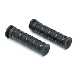 PartzBiz HD KA6673 - Kuryakyn 6673 Black Dillinger Grips Harley Models w/ Dual Cable Throttle 96-Up 485209 0630-2590 06302590 softail electra road street glide 