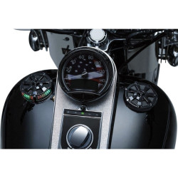 PartzBiz HD KA7383 - Kuryakyn Black Alley Cat LED Fuel & Battery Gauge for Harley 96-16 FL FX XL | 7383 PartzBiz HD KA7383 - Kuryakyn Black Alley Cat LED Fuel & Battery Gauge for Harley 96-16 FL FX XL | 7383