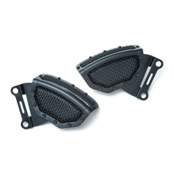 PartzBiz HD KA6539 - Kuryakyn Black Mesh Front Brembo Caliper Covers for Harley Touring & V-Rod | 6539