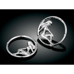 PartzBiz HD KA3784 - Kuryakyn Chrome 2" Chauvinist Ring Gauge Bezels for Harley Models 86-13 | 3784 PartzBiz HD KA3784 - Kuryakyn Chrome 2" Chauvinist Ring Gauge Bezels for Harley Models 86-13 | 3784