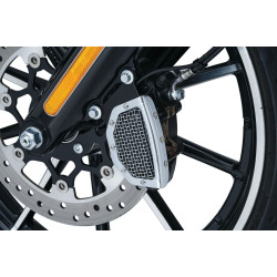 PartzBiz HD KA6542 - Kuryakyn Chrome Mesh Front Caliper Cover for Harley Softail 15-17 Models | 6542