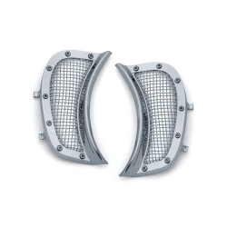 PartzBiz HD KA6518 - Kuryakyn 6518 Chrome Mesh Headlight Vent Accents Harley Road Glide FLTR 15-18 PartzBiz HD KA6518 - Kuryakyn 6518 Chrome Mesh Headlight Vent Accents Harley Road Glide FLTR 15-18