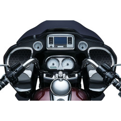 PartzBiz HD KA6966 - Kuryakyn Chrome Tri Line Stereo Trim Accent for Harley FLTR 15up W/ Boom Box 4.3 | 6966 PartzBiz HD KA6966 - Kuryakyn Chrome Tri Line Stereo Trim Accent for Harley FLTR 15up W/ Boom Box 4.3 | 6966
