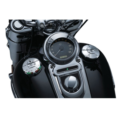 PartzBiz HD: 4412367-Kuryakyn Chrome Zombie LED Fuel & Battey Gauge สำหรับ Harley 96-16 FL FX XL | 7357 PartzBiz HD: 4412367-Kuryakyn Chrome Zombie LED Fuel & Battey Gauge สำหรับ Harley 96-16 FL FX XL | 7357