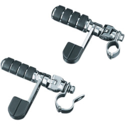 PartzBiz HD KA8071 - Kuryakyn Chrome Tour-Tech Cruise Large ISO-Stirrup Footpegs w/ Quick Clamps | 8071 PartzBiz HD KA8071 - Kuryakyn Chrome Tour-Tech Cruise Large ISO-Stirrup Footpegs w/ Quick Clamps | 8071