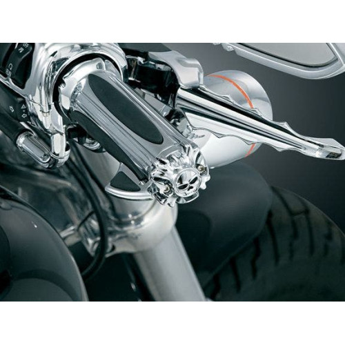 PartzBiz HD: 4411780-สัญลักษณ์ Kuryakyn Zombie สำหรับ Zombie หรือ Widow Grips พร้อม Throttle Boss | 6278