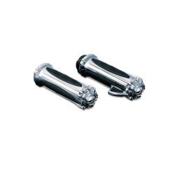 PartzBiz HD KA6296 - Kuryakyn 6296 Chrome Zombie Hand Grips 84-19 Harley Dual Cable Throttle Control 494787; 6300605; 0630-0605; 6296 PartzBiz HD KA6296 - Kuryakyn 6296 Chrome Zombie Hand Grips 84-19 Harley Dual Cable Throttle Control 494787; 6300605; 0630-0605; 6296