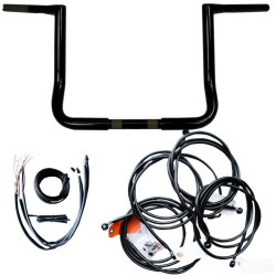 PartzBiz HD DS06013447 - ชุดแฮนด์รถ LA Choppers สีดำ 12” Twin Peaks Ape Hanger พร้อมสายเคเบิล FLHX 16 | LA-7361KT2-12B PartzBiz HD DS06013447 - ชุดแฮนด์รถ LA Choppers สีดำ 12” Twin Peaks Ape Hanger พร้อมสายเคเบิล FLHX 16 | LA-7361KT2-12B