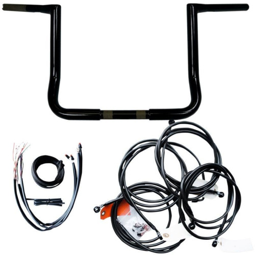 PartzBiz HD: 4411700-ชุดแฮนด์รถ LA Choppers สีดำ 12” Twin Peaks Ape Hanger พร้อมสายเคเบิล FLHX 16 | LA-7361KT2-12B PartzBiz HD: 4411700-ชุดแฮนด์รถ LA Choppers สีดำ 12” Twin Peaks Ape Hanger พร้อมสายเคเบิล FLHX 16 | LA-7361KT2-12B