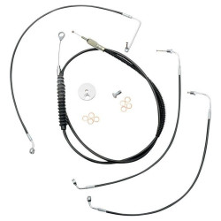 PartzBiz HD DS06620787 - La Choppers Black Complete Cable Brake Line Kit 15-17 Bars Harley Softail 18-Up