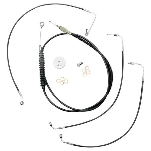 PartzBiz HD: 4411677-La Choppers Black Complete Cable Brake Line Kit 15-17 Bars Harley Softail 18-Up PartzBiz HD: 4411677-La Choppers Black Complete Cable Brake Line Kit 15-17 Bars Harley Softail 18-Up