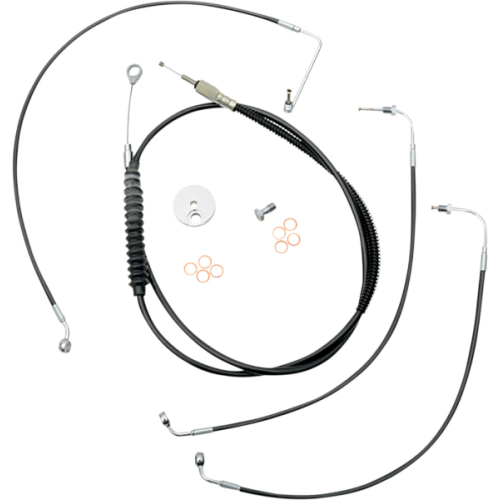 PartzBiz HD: 4411640-LA Choppers Black Mini Ape Hanger Handlebar "DD" Cable Brake Line Kit PartzBiz HD: 4411640-LA Choppers Black Mini Ape Hanger Handlebar "DD" Cable Brake Line Kit