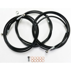 PartzBiz HD DS17413906 - La Choppers Black Vinyl Stainless Brake Line Kit for Harley Touring Models 14 - 12"-14" PartzBiz HD DS17413906 - La Choppers Black Vinyl Stainless Brake Line Kit for Harley Touring Models 14 - 12"-14"