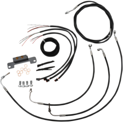 PartzBiz HD DS06620214 - LA Choppers Cable & Wire Kit 15-17 Ape Hangers Black No ABS Harley M8 17-Up