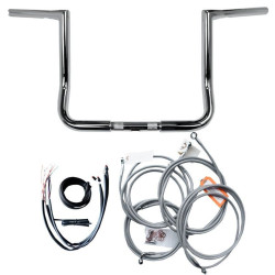 PartzBiz HD DS06013446 - LA Choppers Chrome 12" Twin Peaks Ape Hanger Handlebar Package w/ Cables FLHX 16 | LA-7361KT2-12 PartzBiz HD DS06013446 - LA Choppers Chrome 12" Twin Peaks Ape Hanger Handlebar Package w/ Cables FLHX 16 | LA-7361KT2-12
