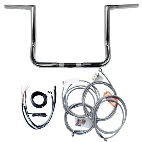 PartzBiz HD: 4411603-LA Choppers Chrome 12" Twin Peaks Ape Hanger Handlebar Package w/ Cables FLHX 16 | LA-7361KT2-12 PartzBiz HD: 4411603-LA Choppers Chrome 12" Twin Peaks Ape Hanger Handlebar Package w/ Cables FLHX 16 | LA-7361KT2-12